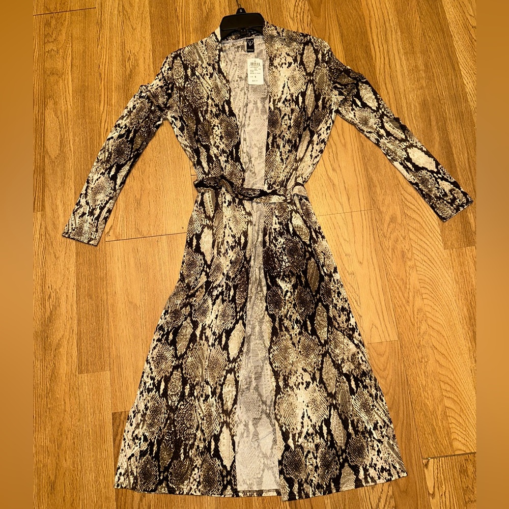 Windsor Taupe and Black Snakeskin Print Cardigan